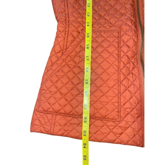 CREMIEUX Women's Size Small Dark Orange Quilted Zip Up Vest - Picture 8 of 12